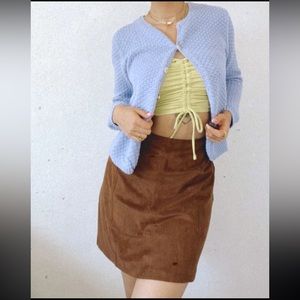 Teddy Bear & Vegan Suede Skirt